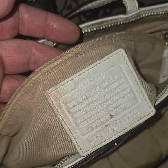 2 Coach Black and Tan Signature Shoulder Bags - Picture 9 of 11